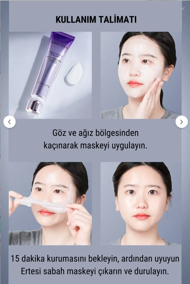 mercilen Soyulabilir Kolajen Jel Yüz Maskesi Cam Cilt Nemlendirici Kore Yüz Maskesi 70g