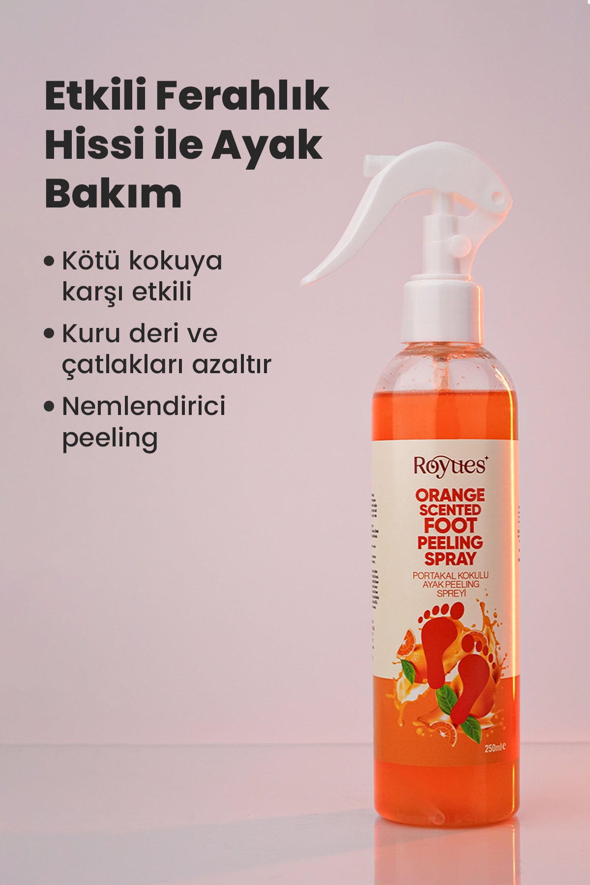 ROYUES Topuk Çatlak ve Ayak Bakım Spreyi - Koku Giderici ve Nemlendirici Spreyi - Foot Care Sprey