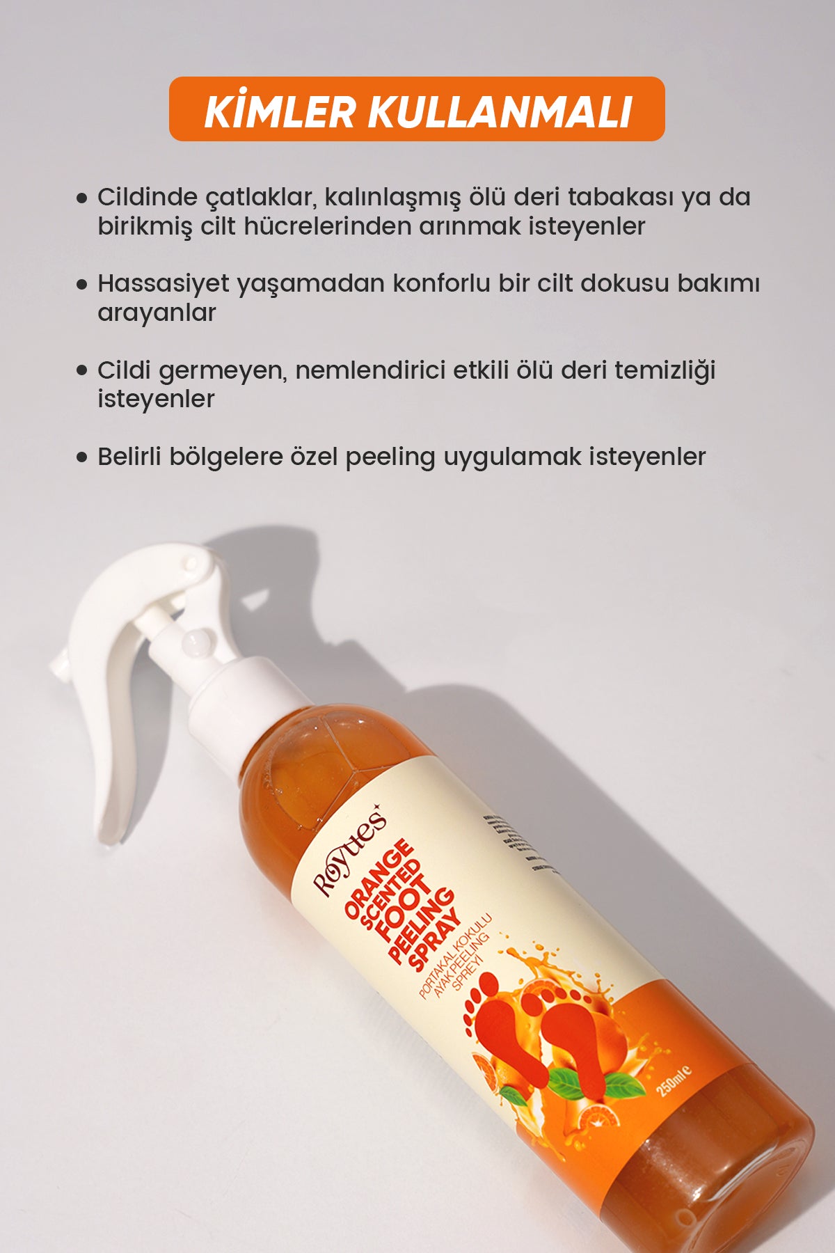 ROYUES Topuk Çatlak ve Ayak Bakım Spreyi - Koku Giderici ve Nemlendirici Spreyi - Foot Care Sprey