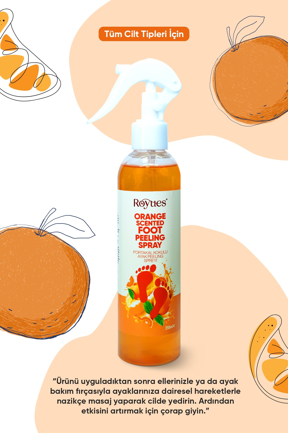 ROYUES Topuk Çatlak ve Ayak Bakım Spreyi - Koku Giderici ve Nemlendirici Spreyi - Foot Care Sprey
