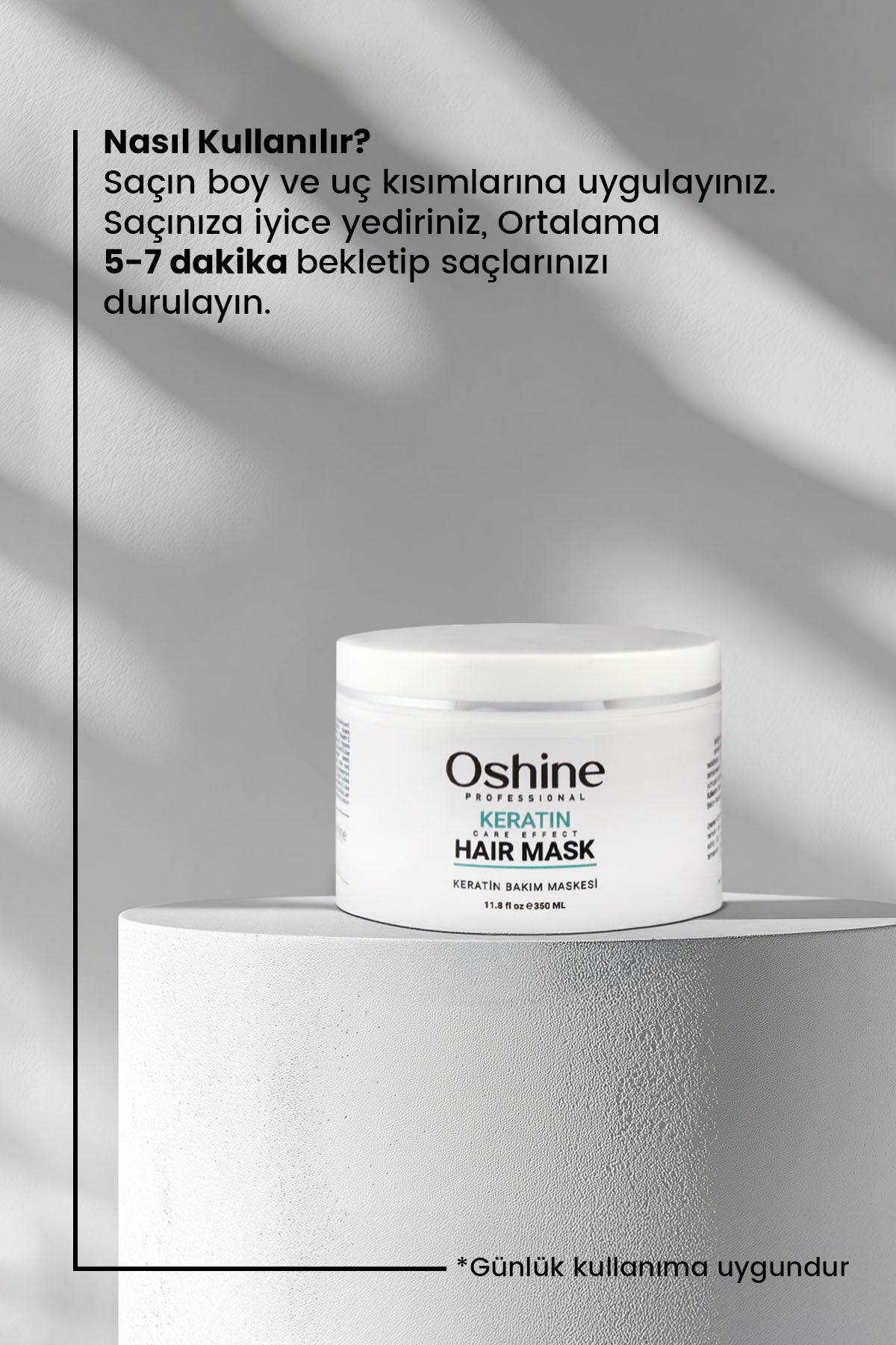 Oshine Professional Onarıcı Keratin Bakım Saç Maskesi Sülfatsız, Keratin Care Effect Mask, 350ml