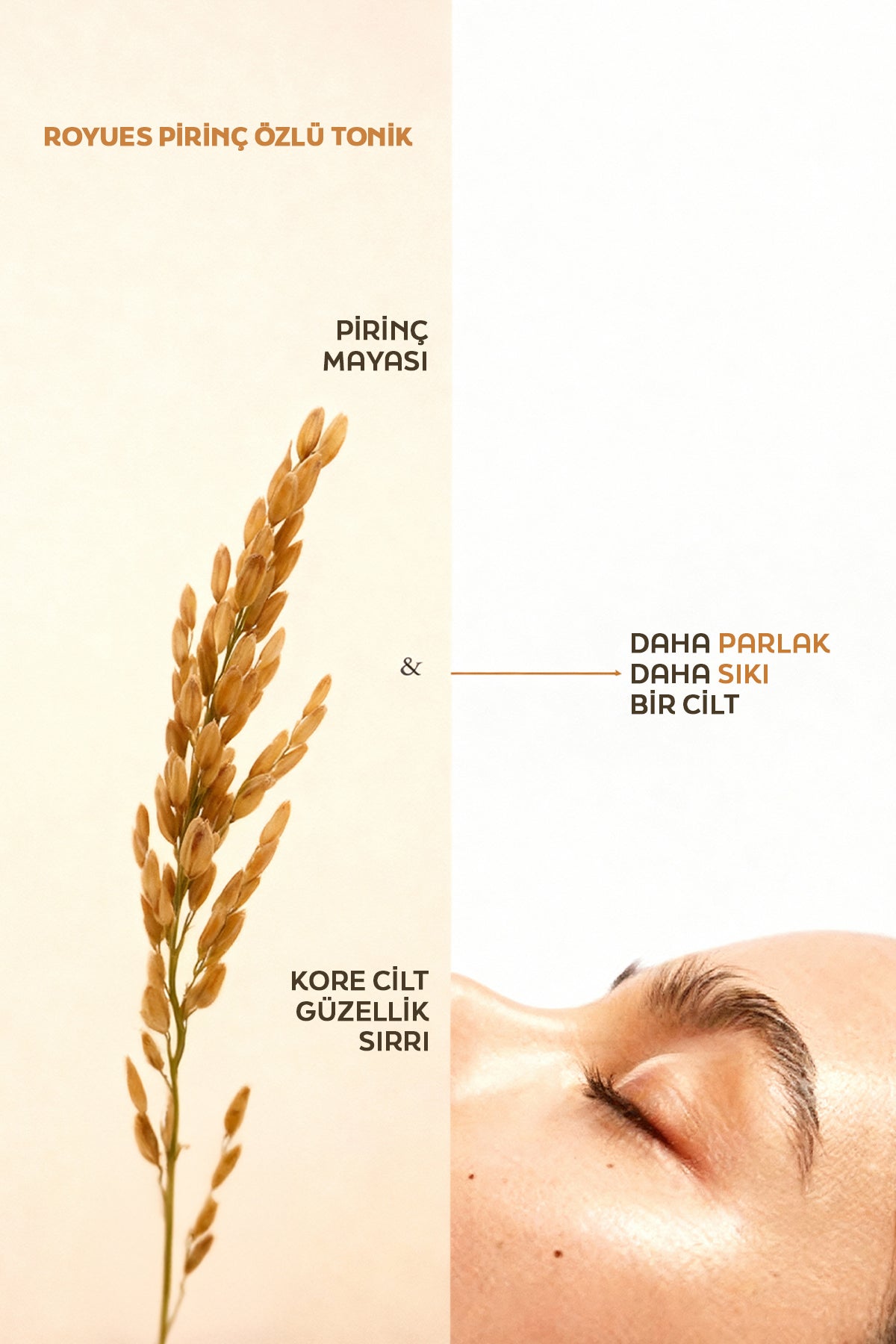 ROYUES Aydınlatıcı ve Beyazlatıcı Pirinç Özlü Tonik, Rice Toner 200ml