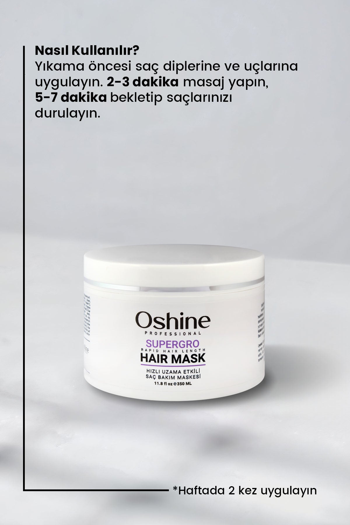 Oshine Professional Supergro Hızlı Uzama Etkili Onarıcı Saç Maskesi 350ml