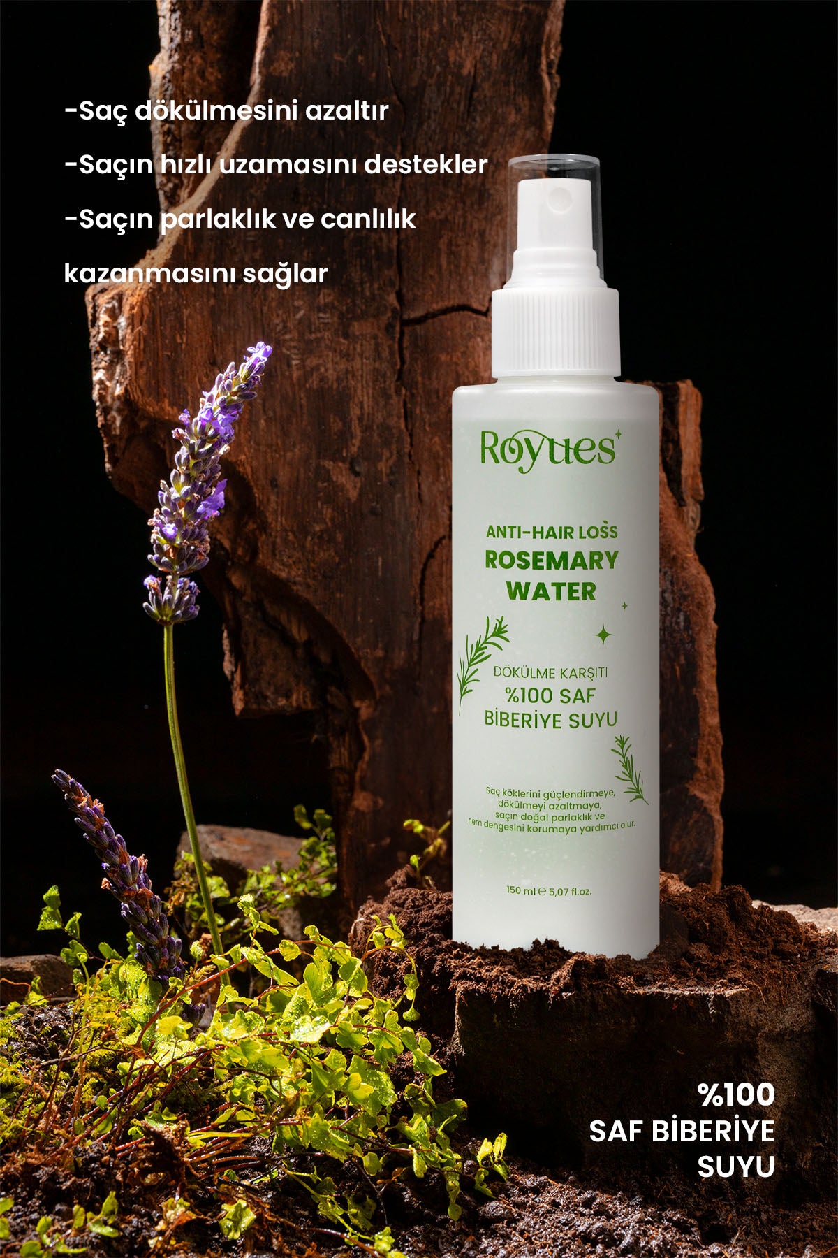ROYUES Biberiye Suyu Dökülme Karşıtı Ve Saç Uzatma Etkili Saç Toniği