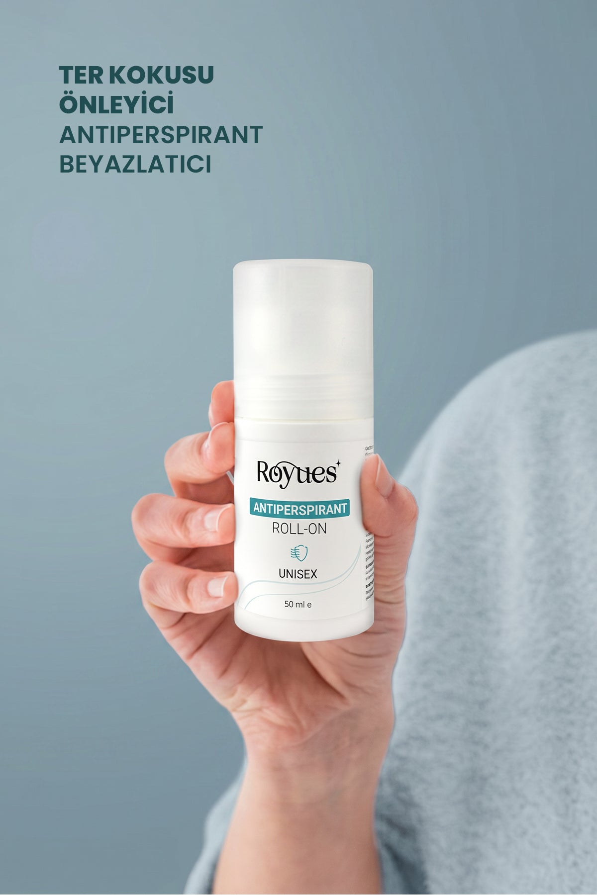 ROYUES Ter Kokusu Önleyici Roll On Antiperspirant Beyazlatıcı 48 Saat Etkili Unisex Okyanus Koku 50ml