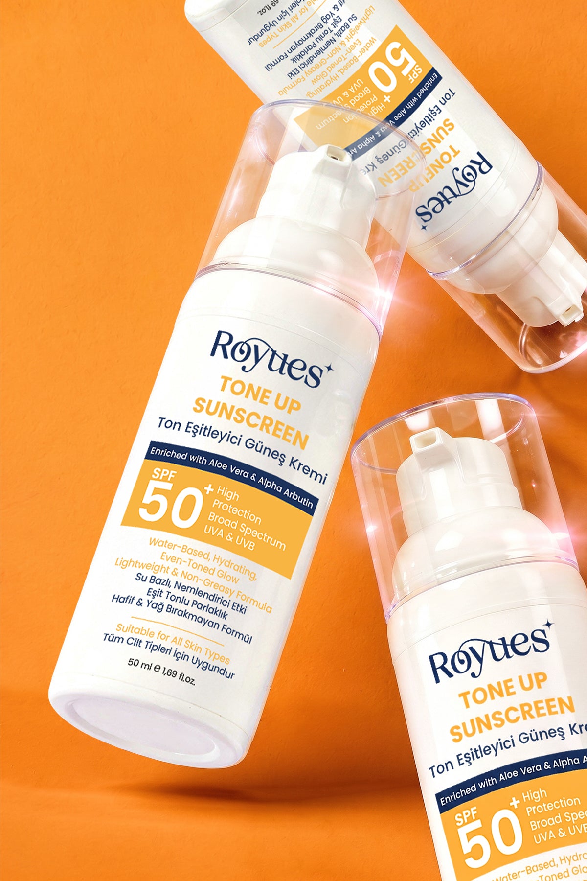 ROYUES Cilt Tonu Eşitleyici Yenileyici Güneş Kremi SPF50+ Cilt Bariyeri Onarıcı, Nemlendirici, 50ml