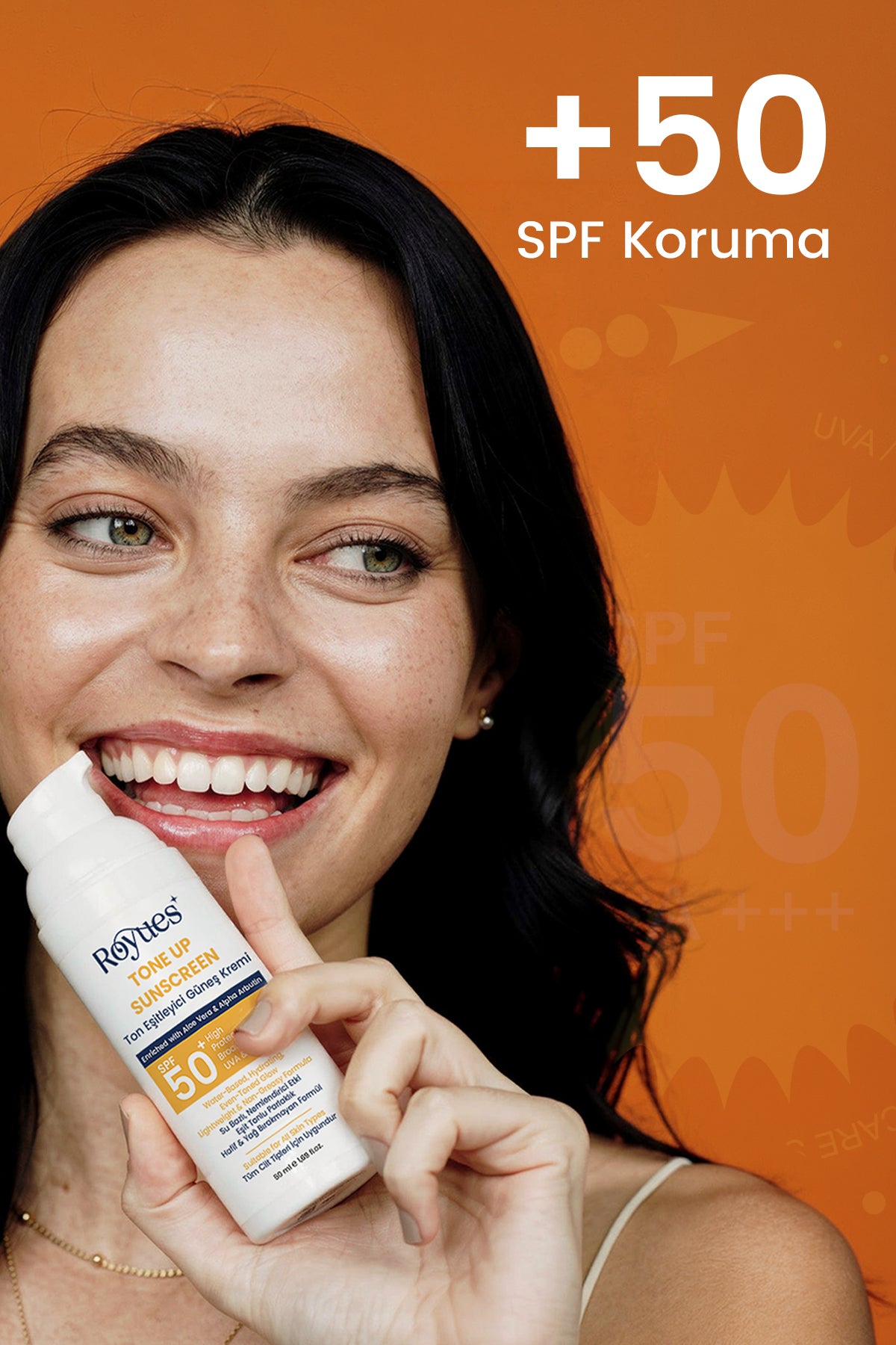 ROYUES Cilt Tonu Eşitleyici Yenileyici Güneş Kremi SPF50+ Cilt Bariyeri Onarıcı, Nemlendirici, 50ml