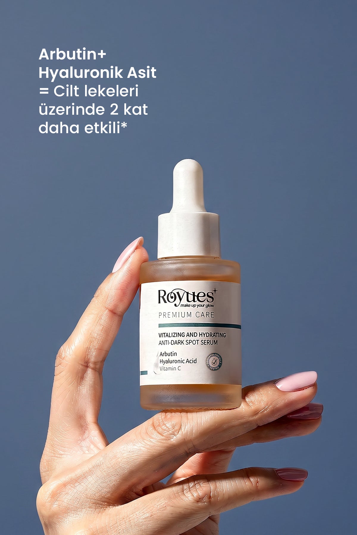 ROYUES Koyu Leke Karşıtı Arbutin Cilt Serumu, Cilt Tonu Eşitleyici (Arbutin + Hyalüronik Asit + Vitamin C)
