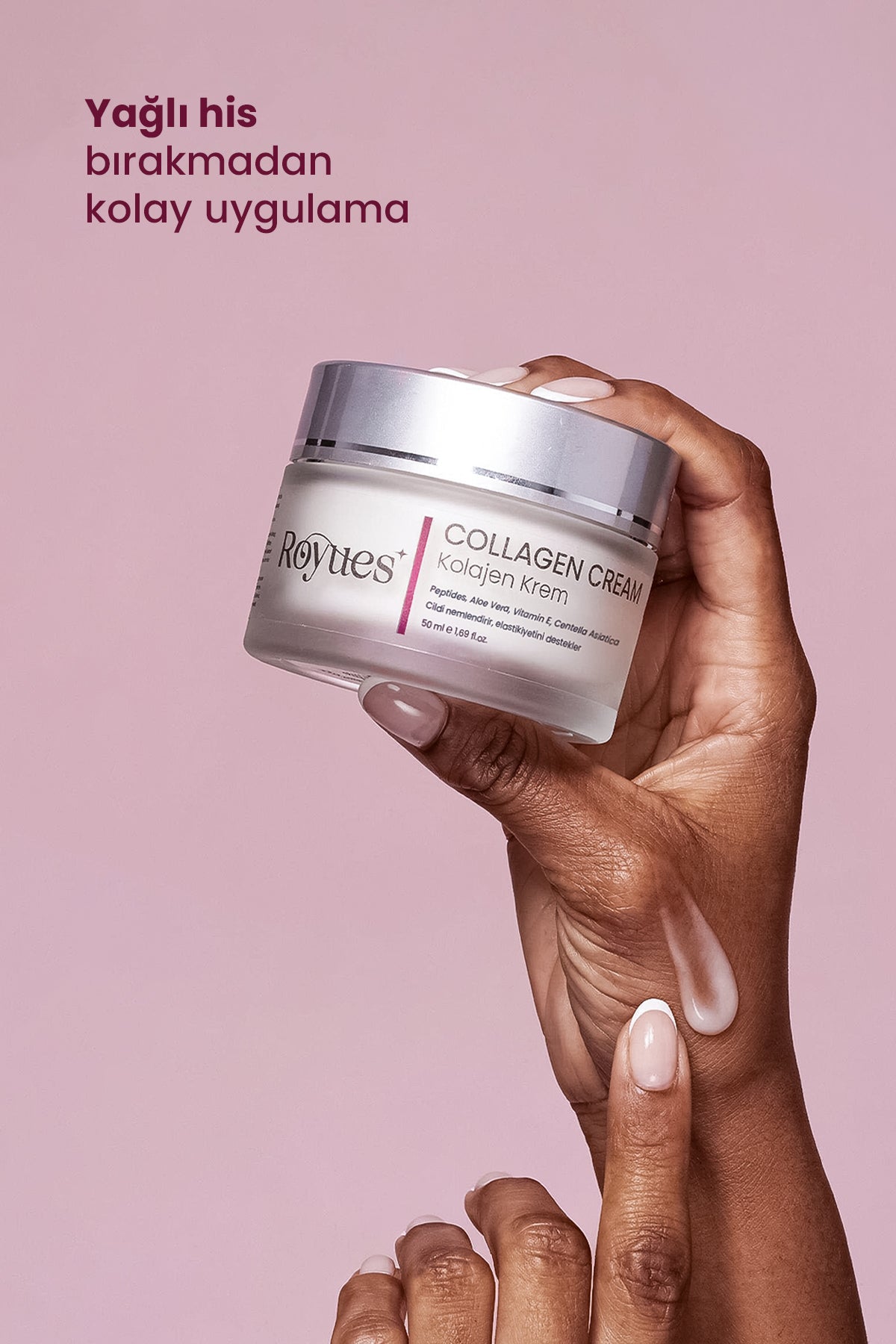 ROYUES Kolajen Krem, Nemlendirici, Yaşlanma Karşıtı Peptid Cilt Bakım Kremi, Collagen Cream 50 ml