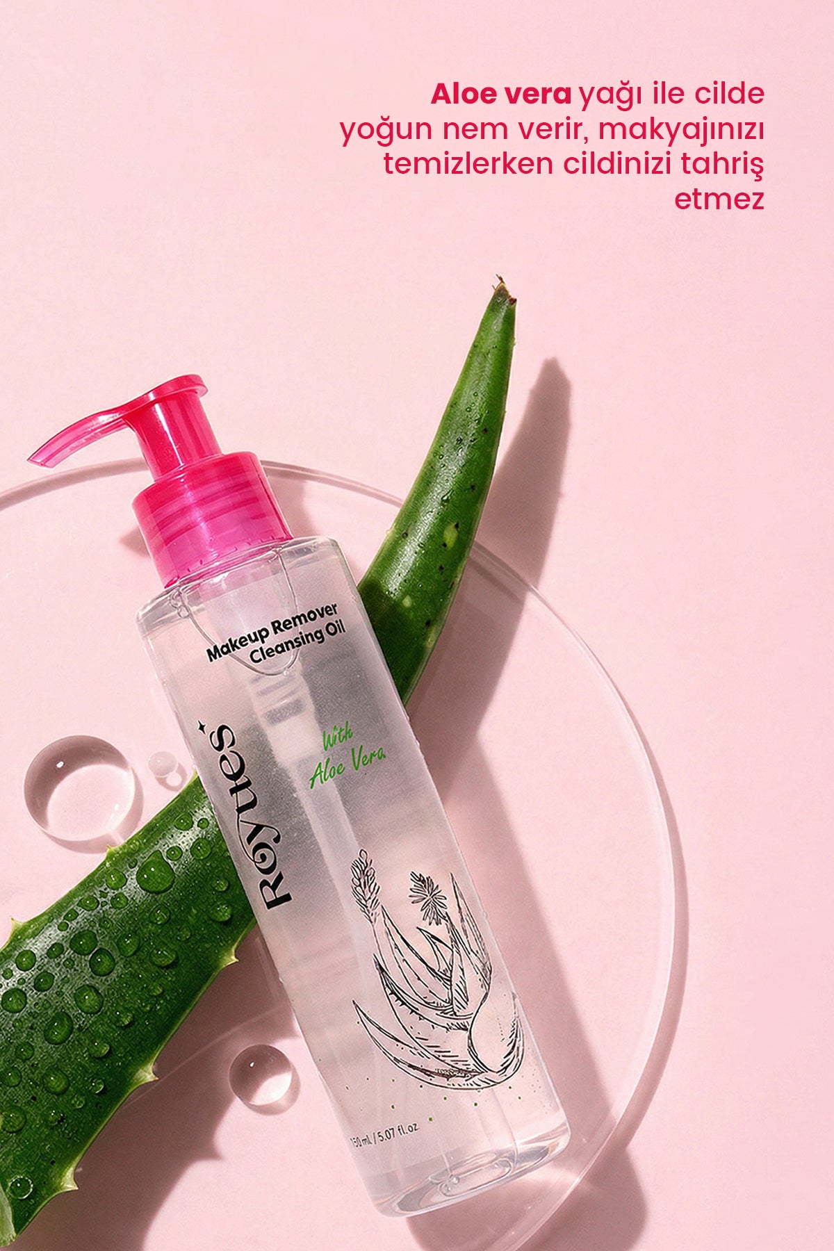 Royues Göz Yakmayan Makyaj Temizleme Yağı, Göz Ve Yüz Makyajı, Makeup Cleansing Oil 150 ml