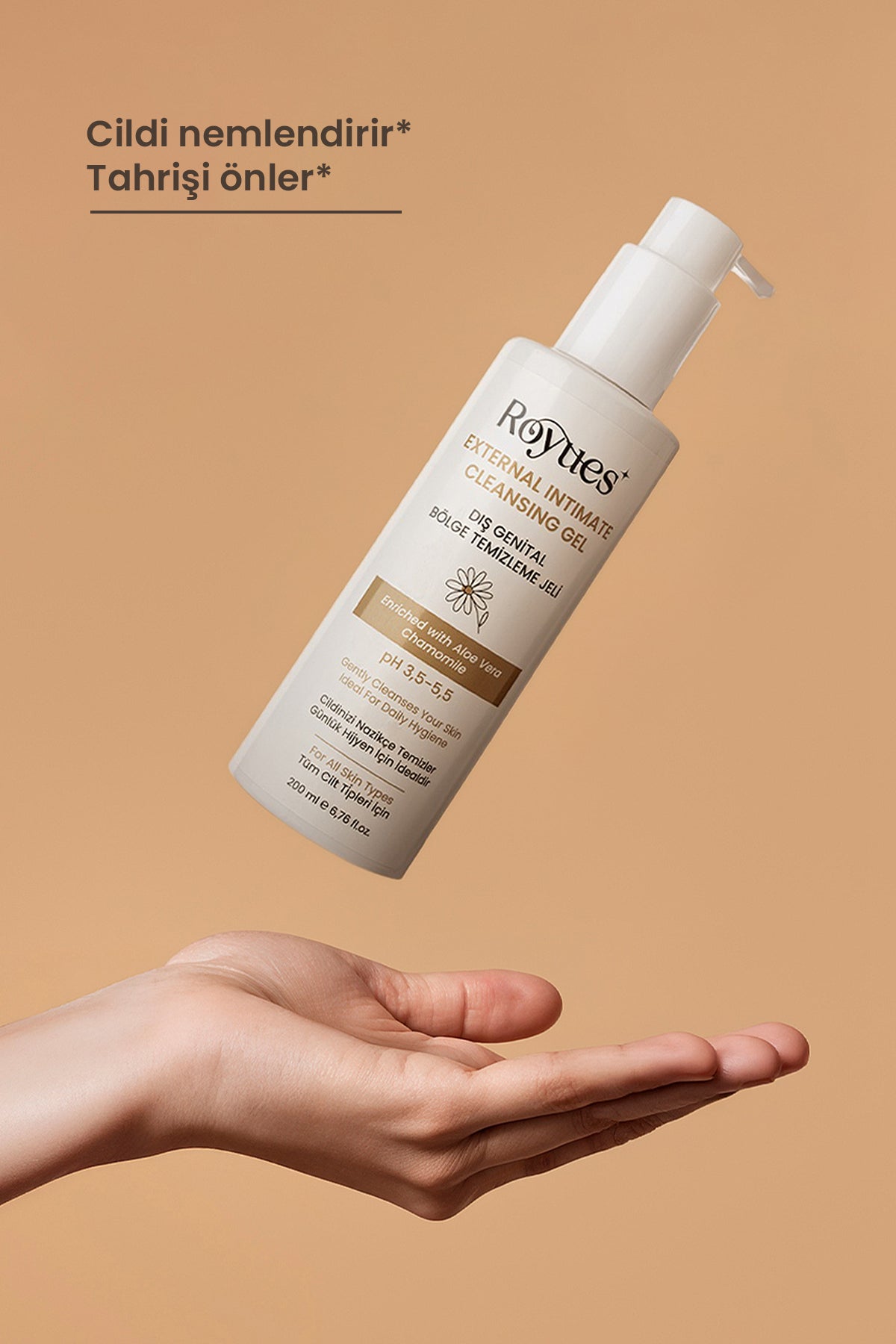 ROYUES Genital Bölge Temizleyici, Koku, Akıntı Giderici, Ph 3,5 İntim Yıkama Jeli, 200ml (Limited Edition)