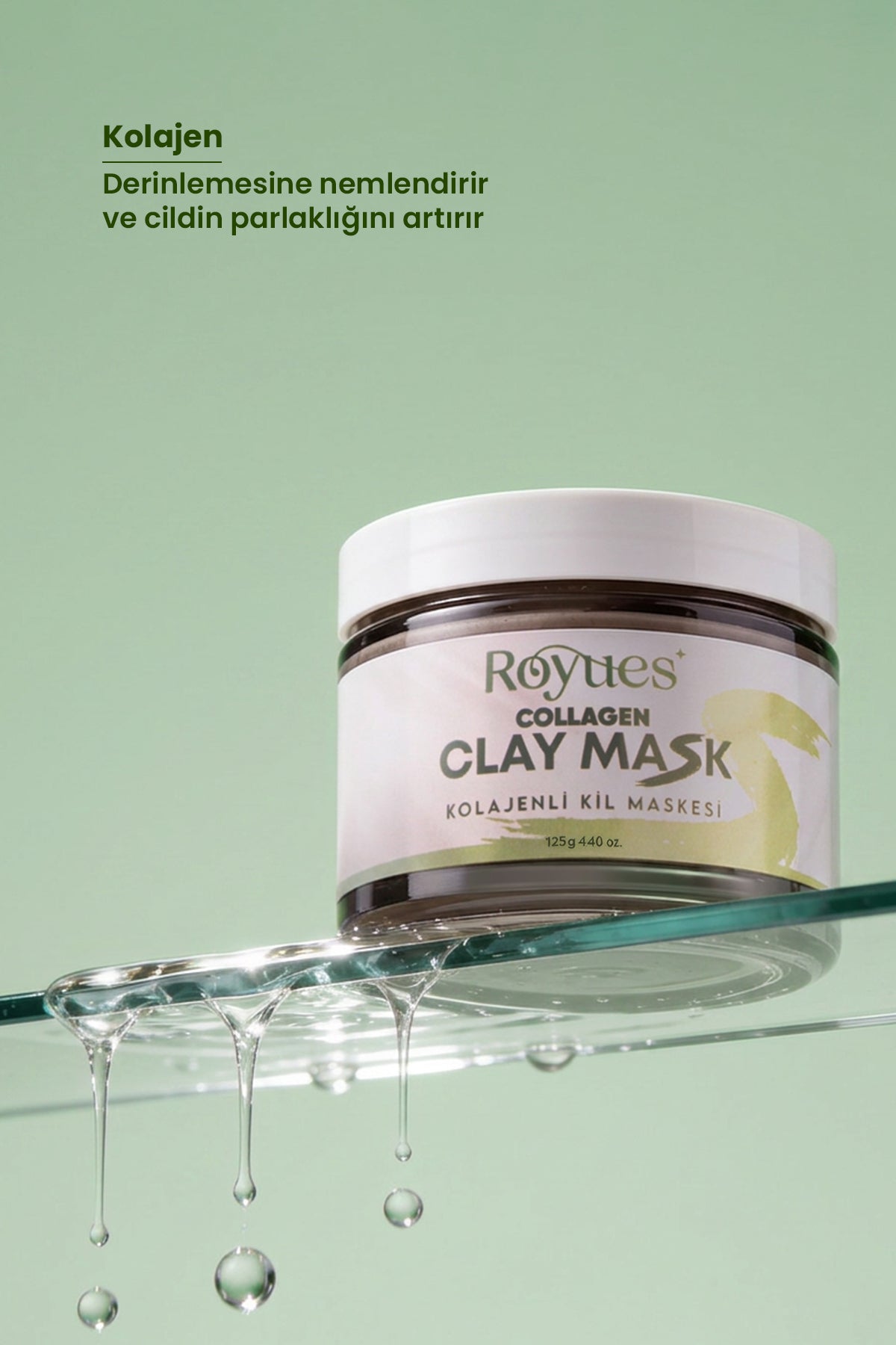 ROYUES Kolajen Kil Maskesi - Leke Ve Siyah Nokta Giderici Yüz Maskesi - Collagen Clay Mask
