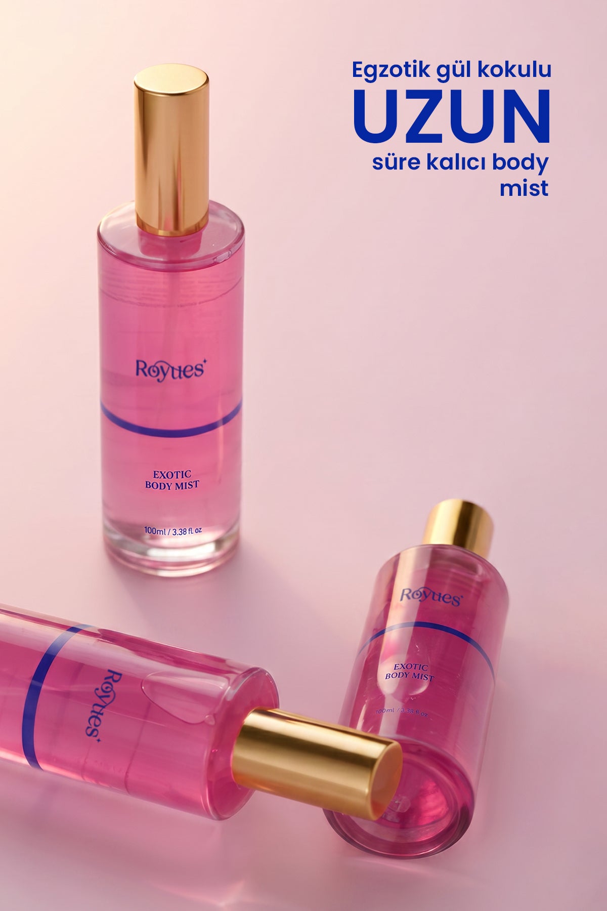ROYUES Body Mist Egzotik Gül Aromalı Vücut Spreyi Kadın Vücut Kokusu Vücut Misti Body Mist Spray 100ml
