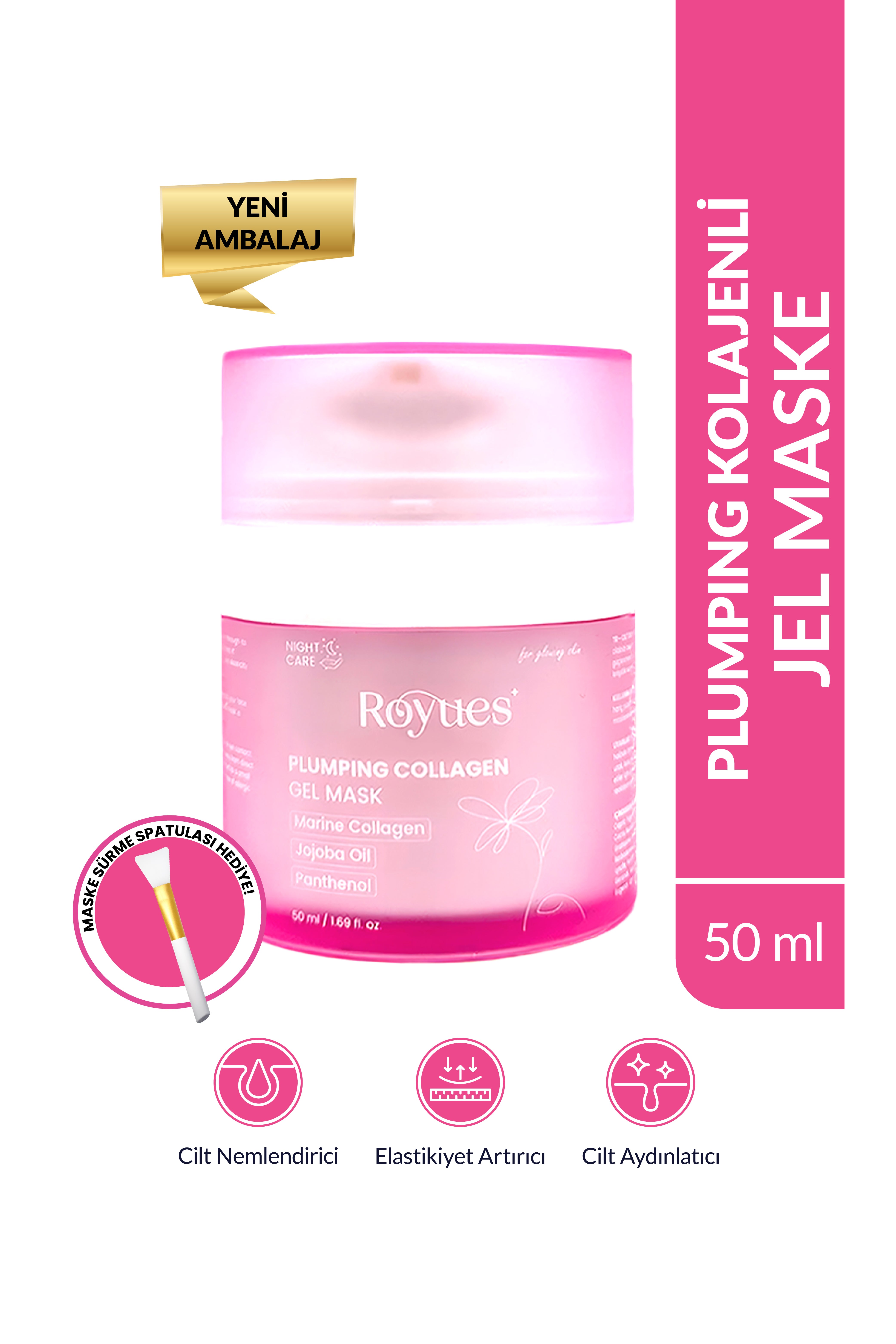 Soyulabilir Kolajen Jel Yüz Maskesi, Nemlendirici ve Lifting Etkili Cam Cilt Yüz Maskesi 50ml