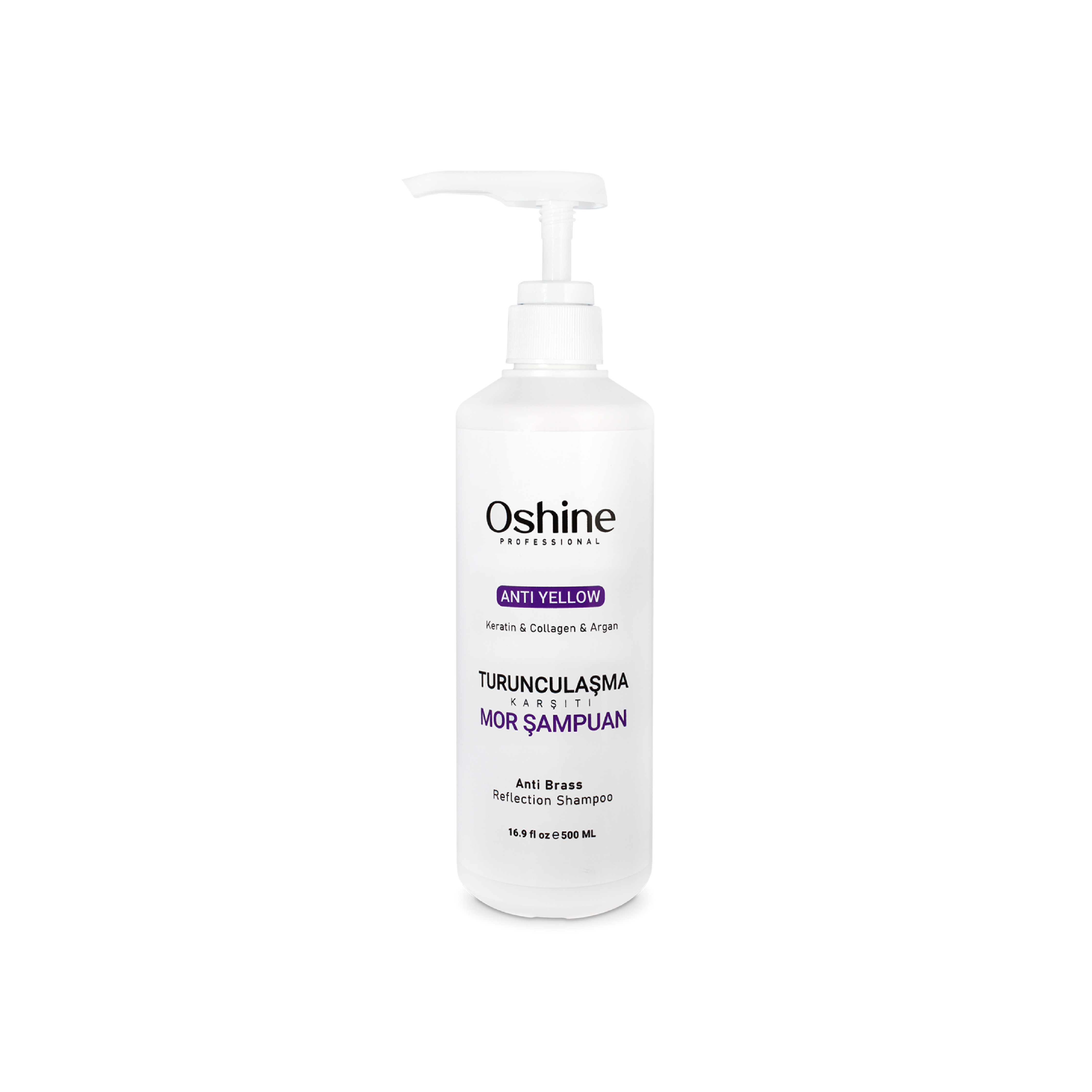 Oshine Professional Silver Turunculaşma Karşıtı Mor Şampuan, Anti Yellow Shampoo, 500ml