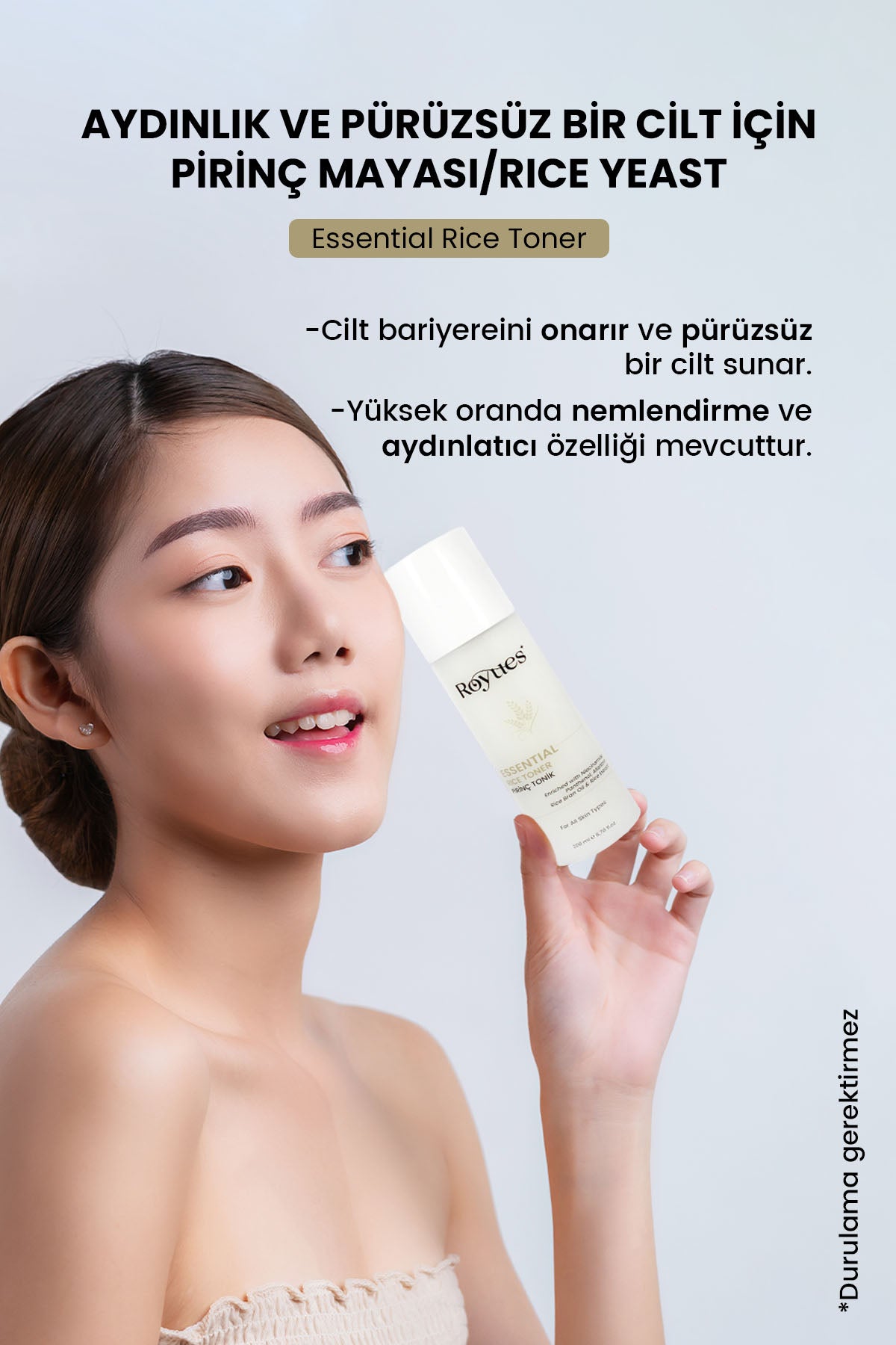 ROYUES Aydınlatıcı ve Beyazlatıcı Pirinç Özlü Tonik, Rice Toner 200ml