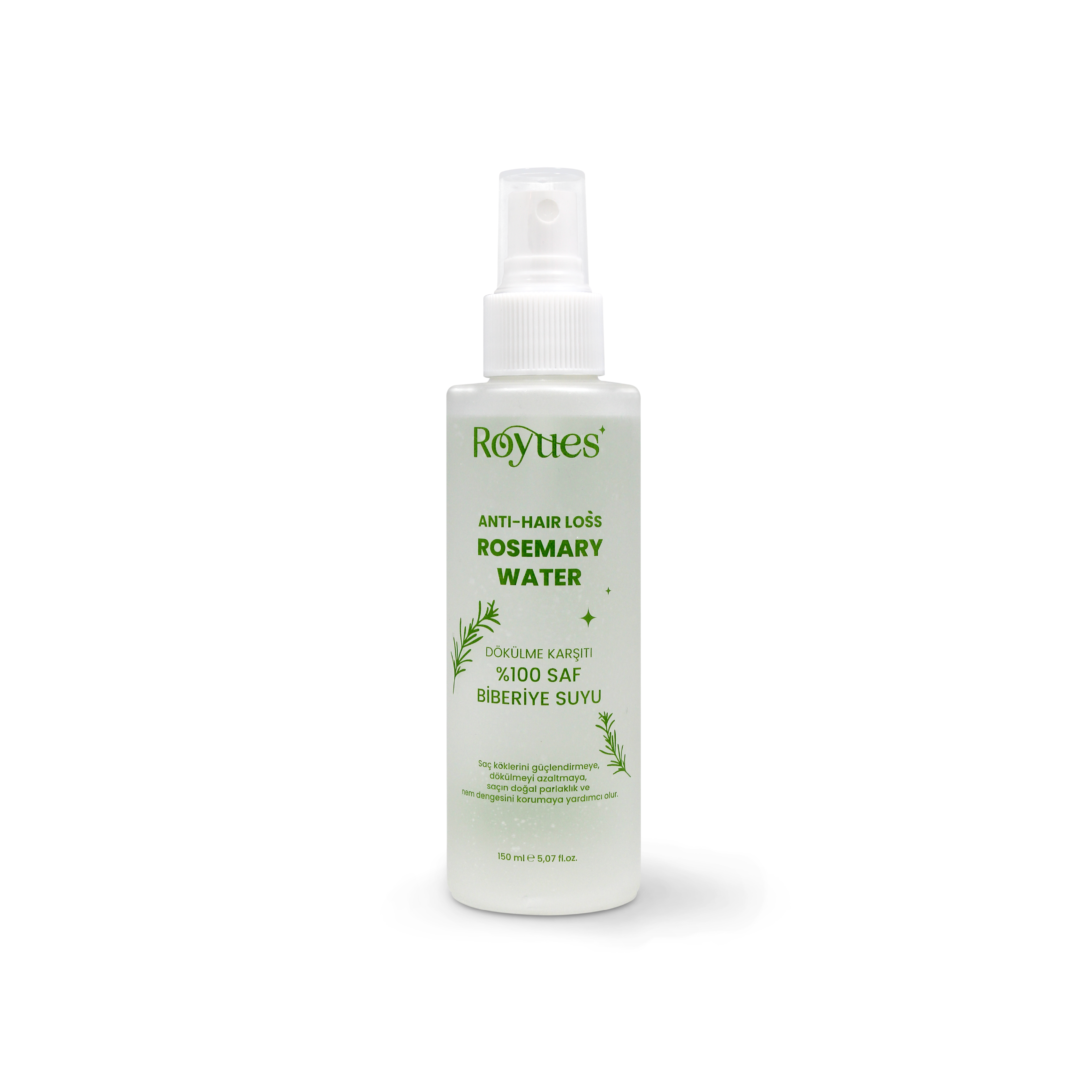 ROYUES Biberiye Suyu Dökülme Karşıtı Ve Saç Uzatma Etkili Saç Toniği